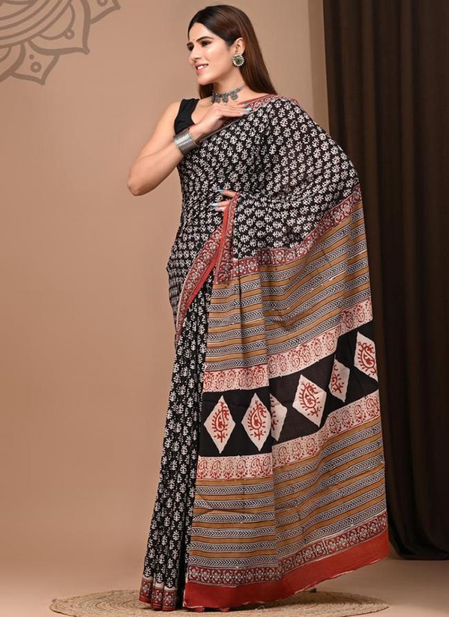 Cotton Mul Mul Multi Colour Casual Wear Printed Saree